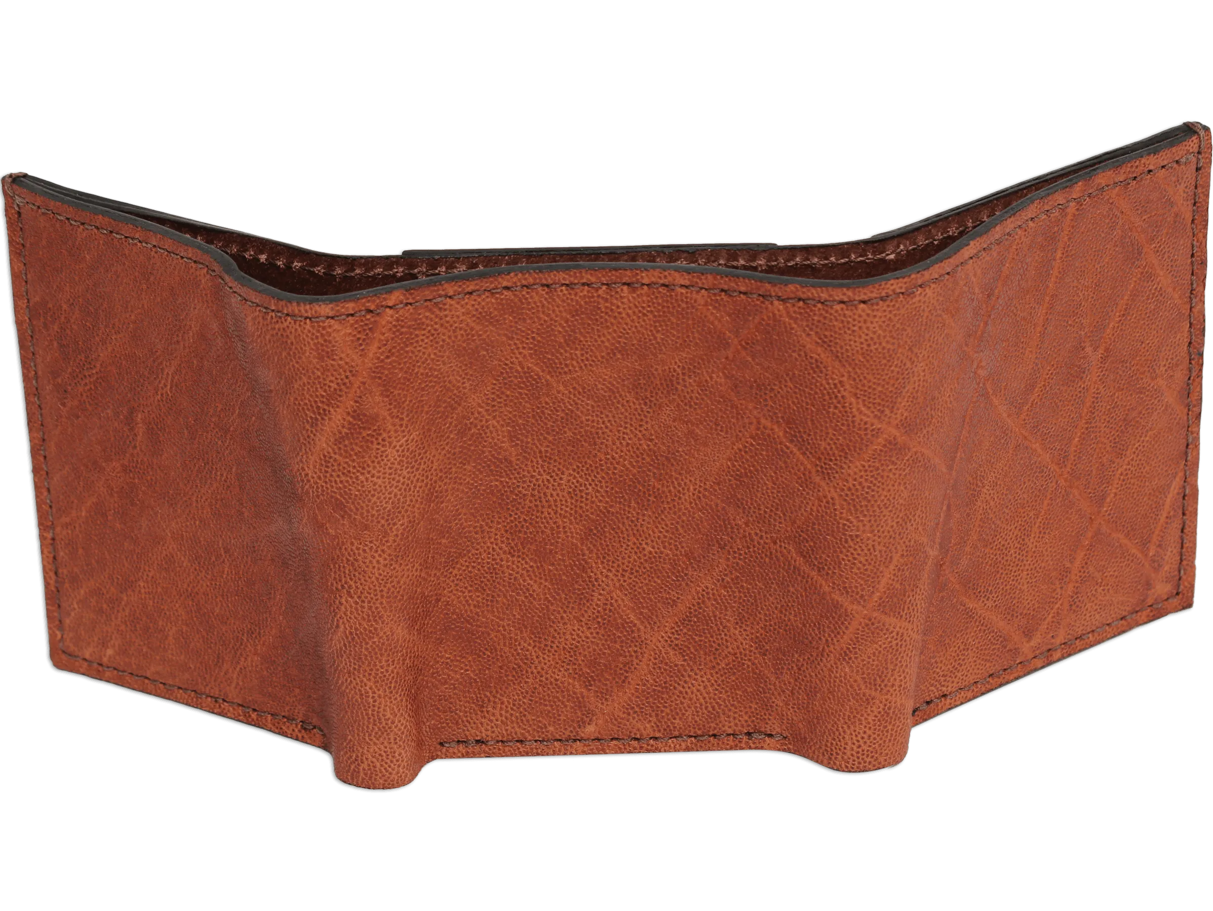 Caramel Brown Elephant Luxury Designer Exotic Trifold Wallet With ID Window