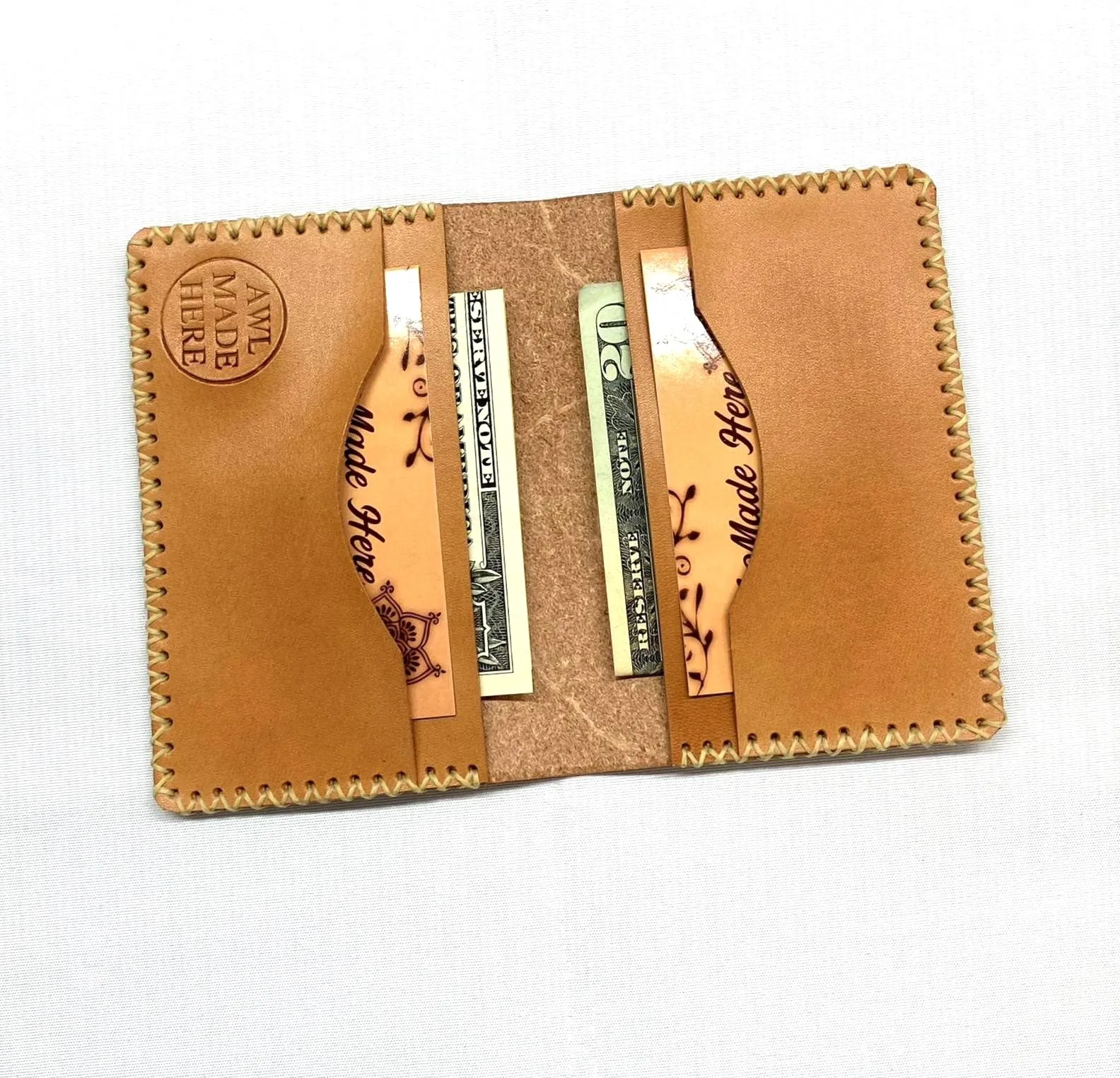 Card Case, Four Pockets. Black or Natural