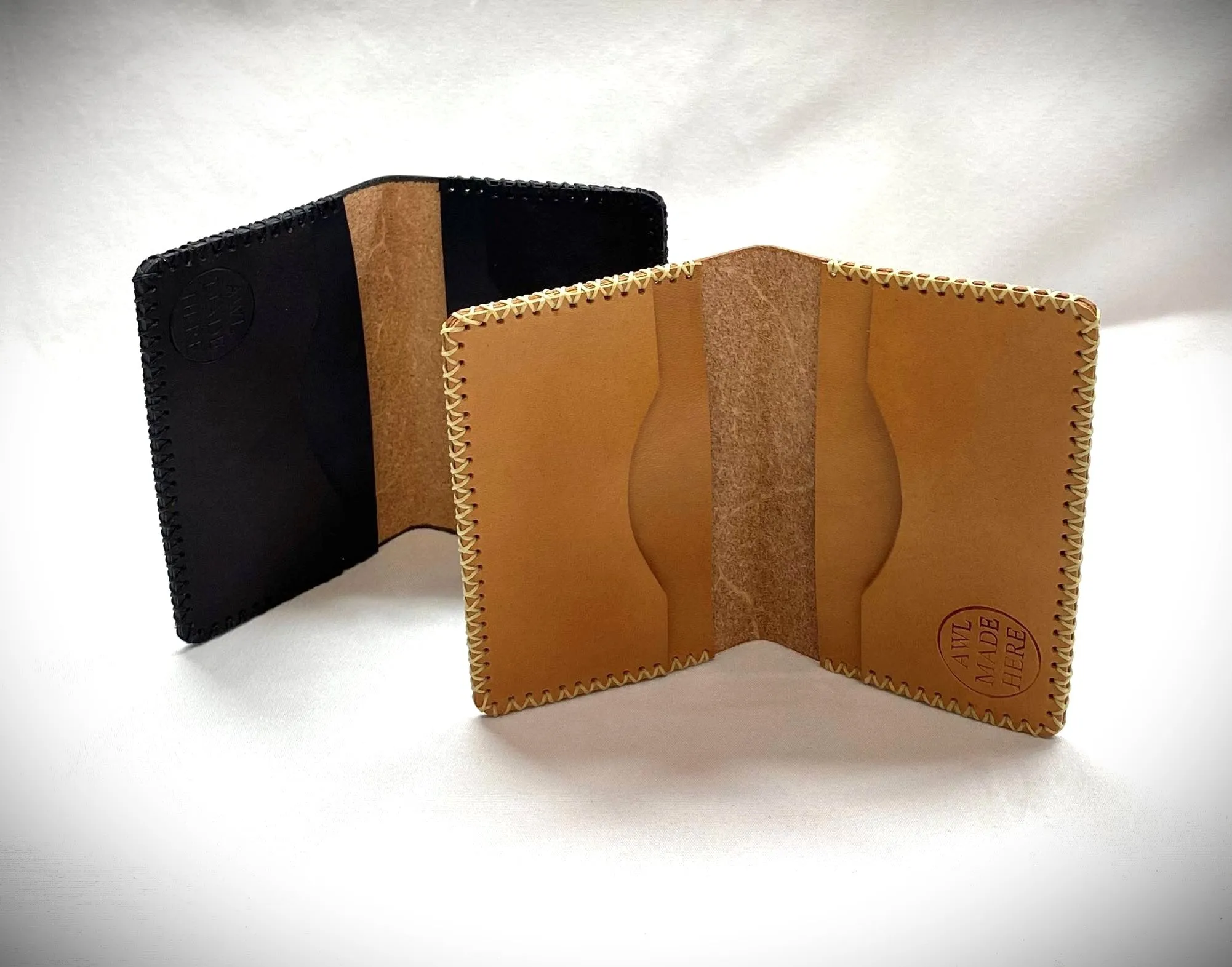 Card Case, Four Pockets. Black or Natural