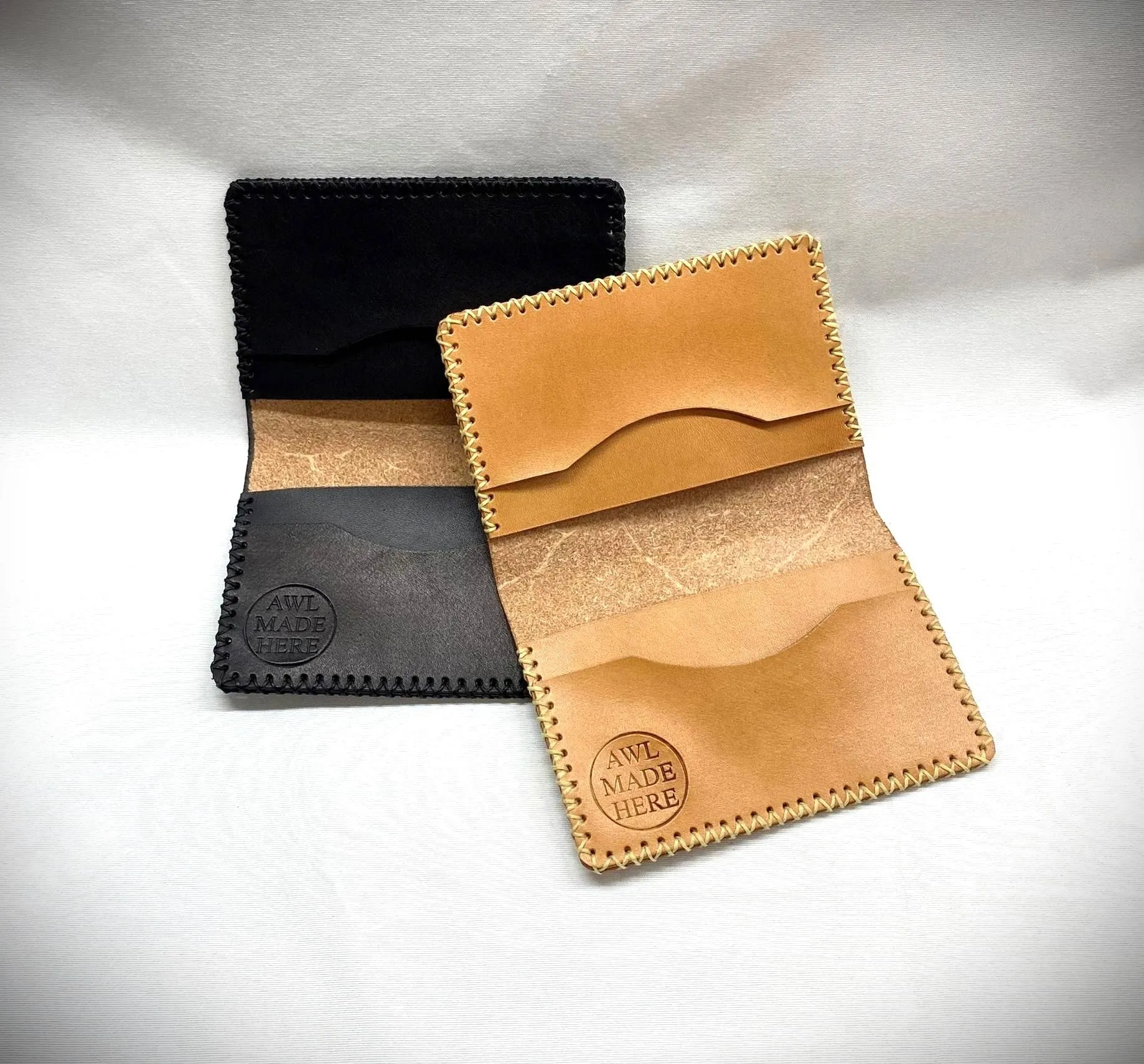 Card Case, Four Pockets. Black or Natural