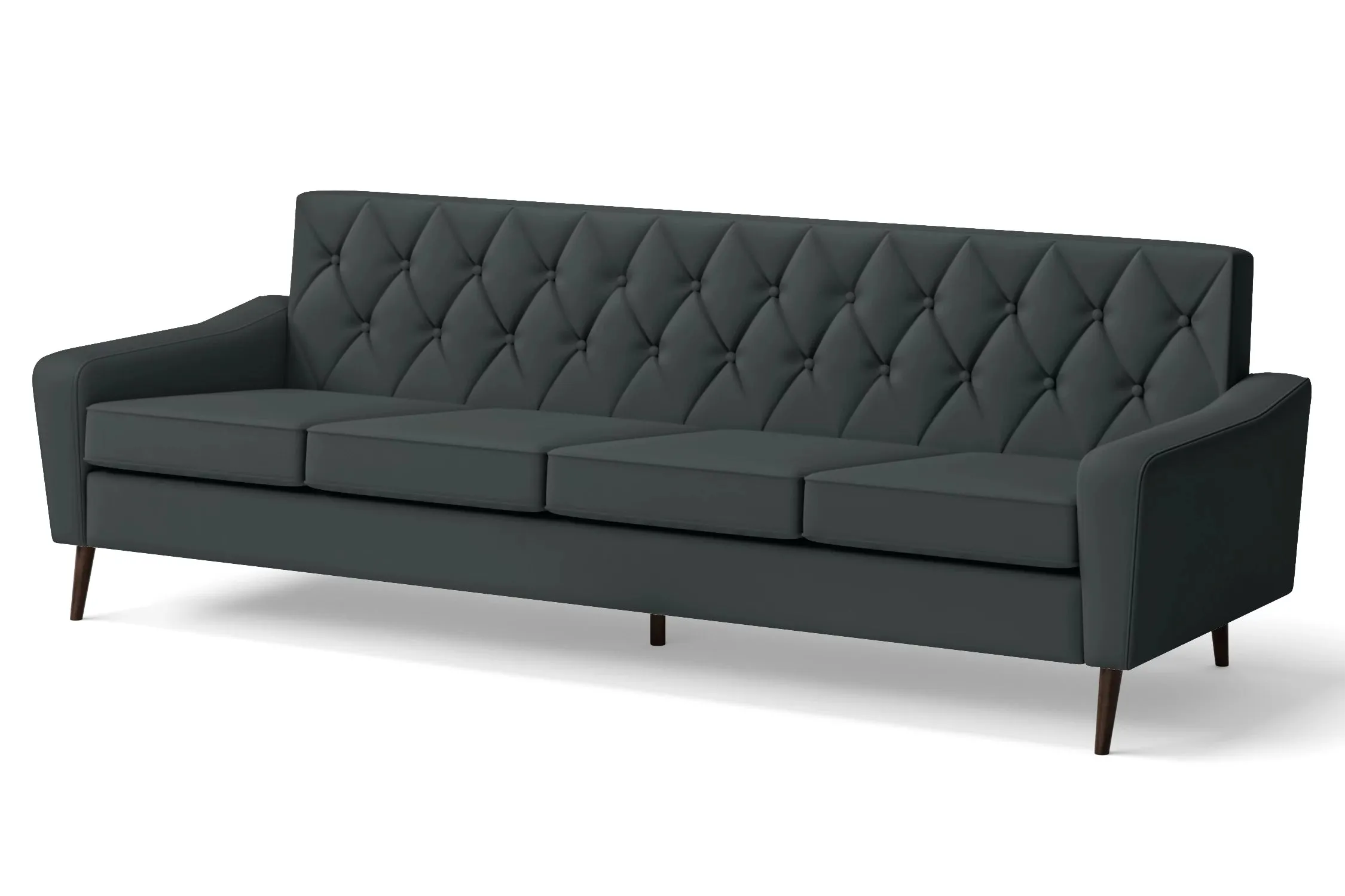 Carpi 4 Seater Sofa Slate Leather