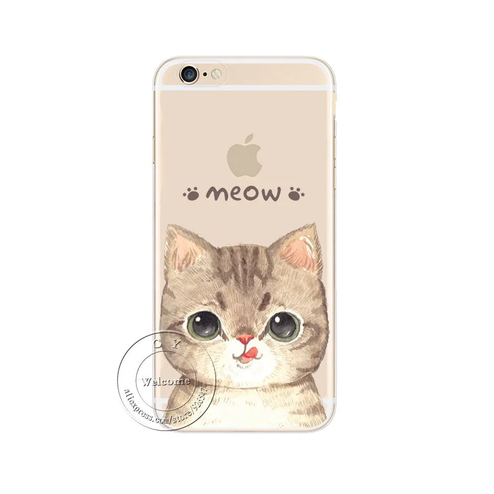 Cat Hard Plastic Case Cover For Apple iPhone 4 4S 5 5S 5C 6 6S 6 Plus 6SPlus SE