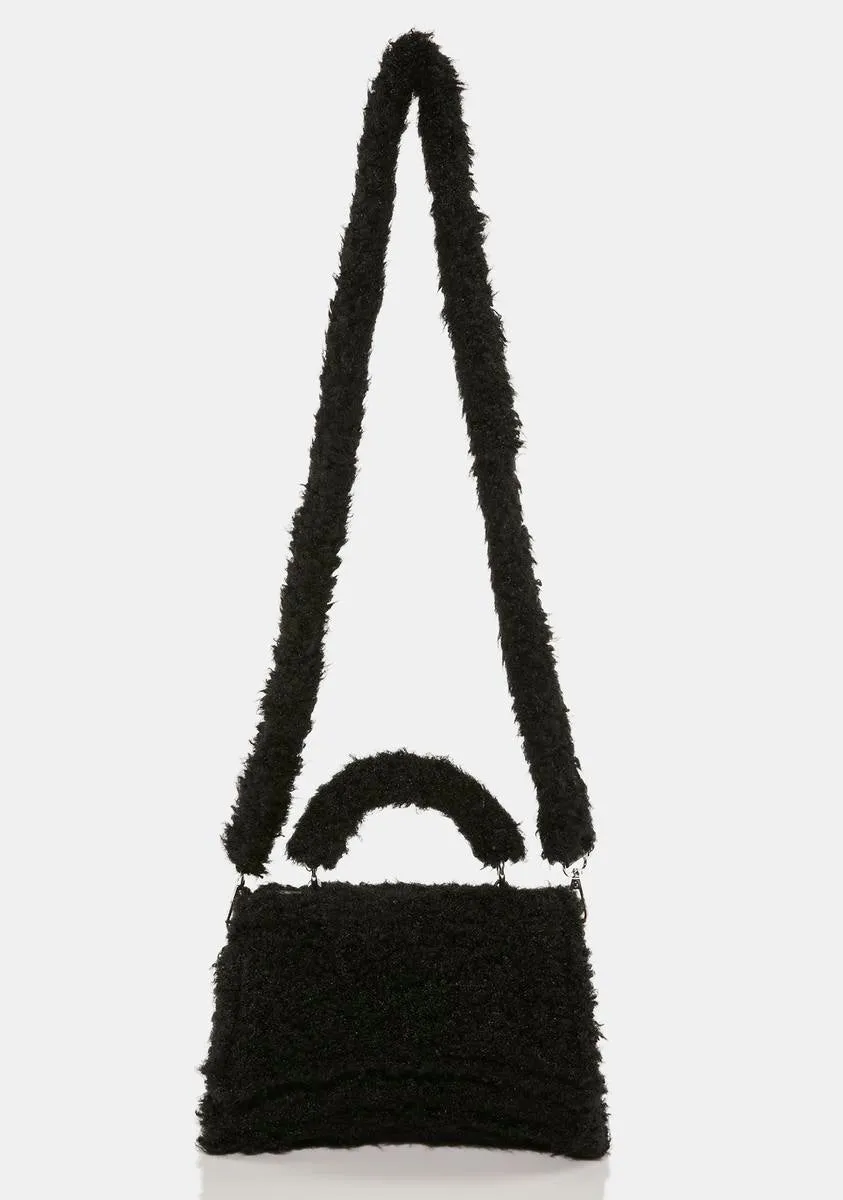 Central Black Teddy Shoulder Bag