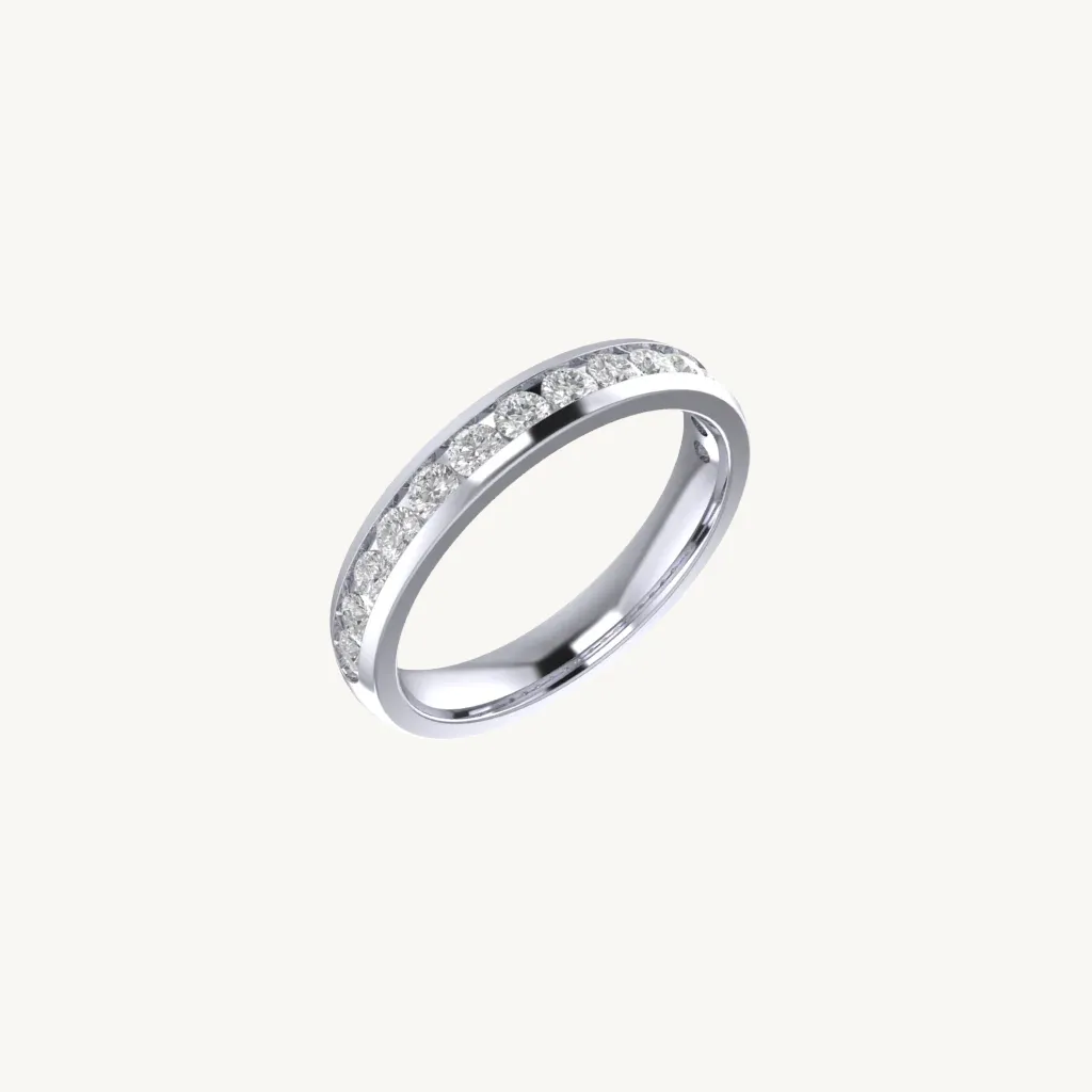 Channel Set Classic Round Diamond Ring