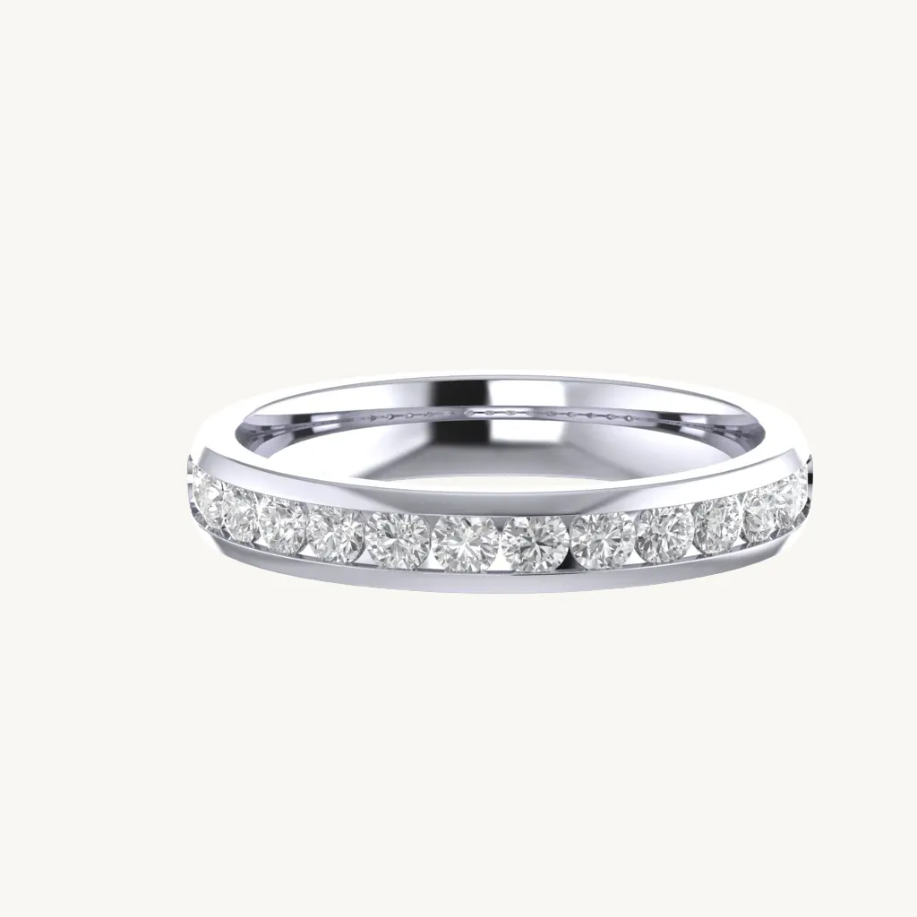 Channel Set Classic Round Diamond Ring