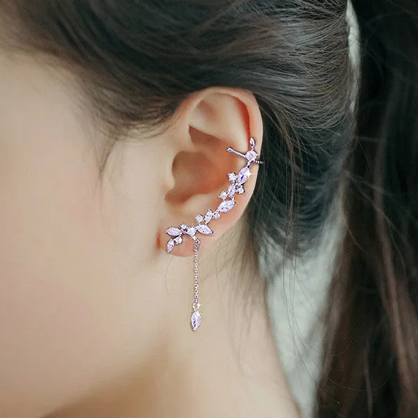 Charming Crystal Tassel Ear Clip