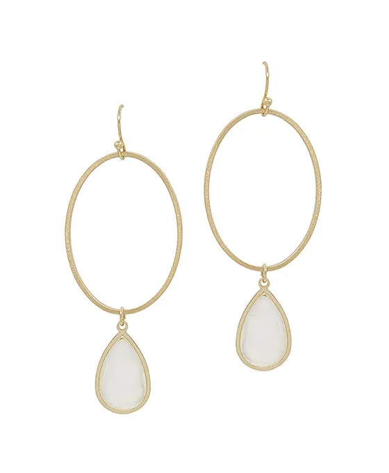 Charming Gold Oval Earrings