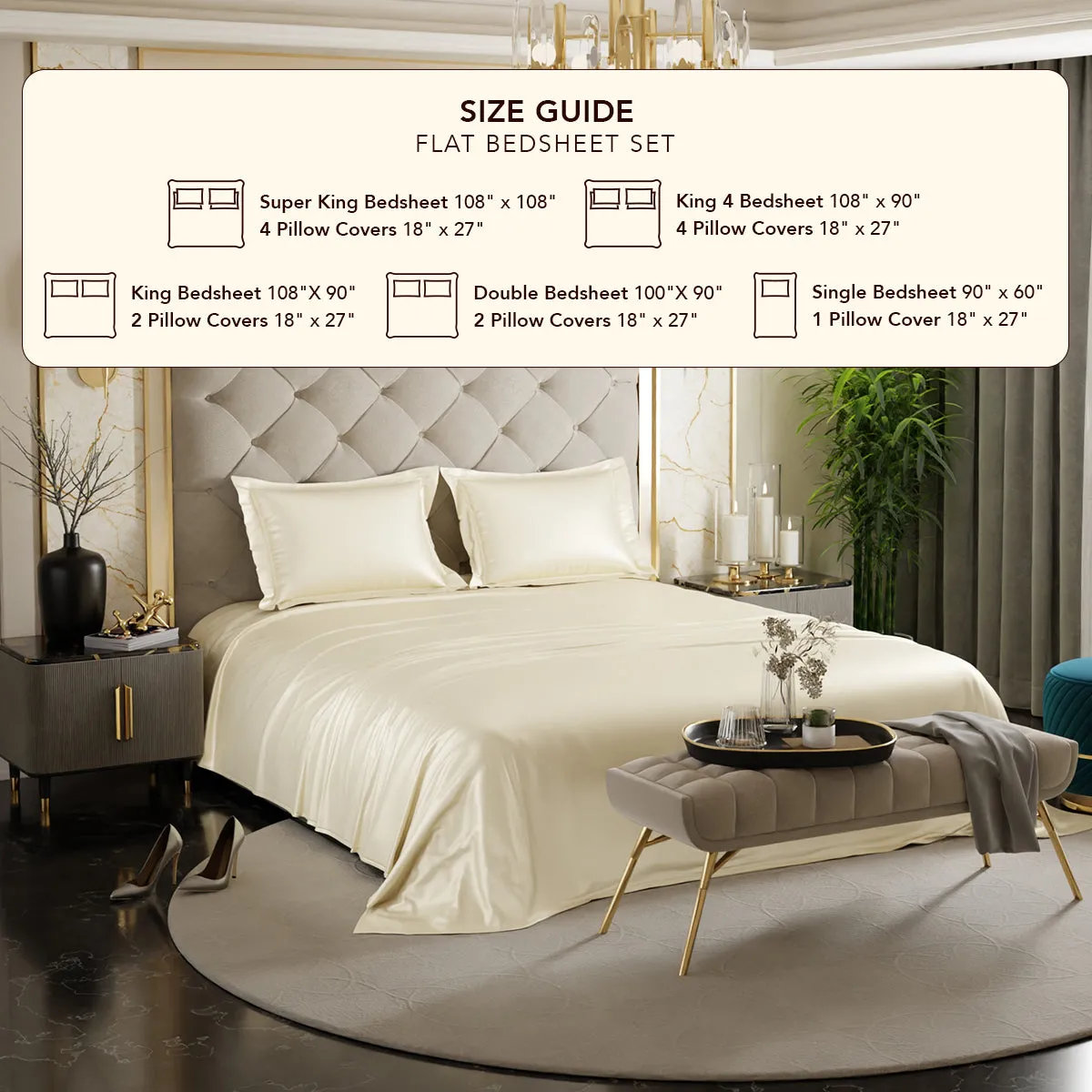 Charming Ivory Flat Bedsheet Set