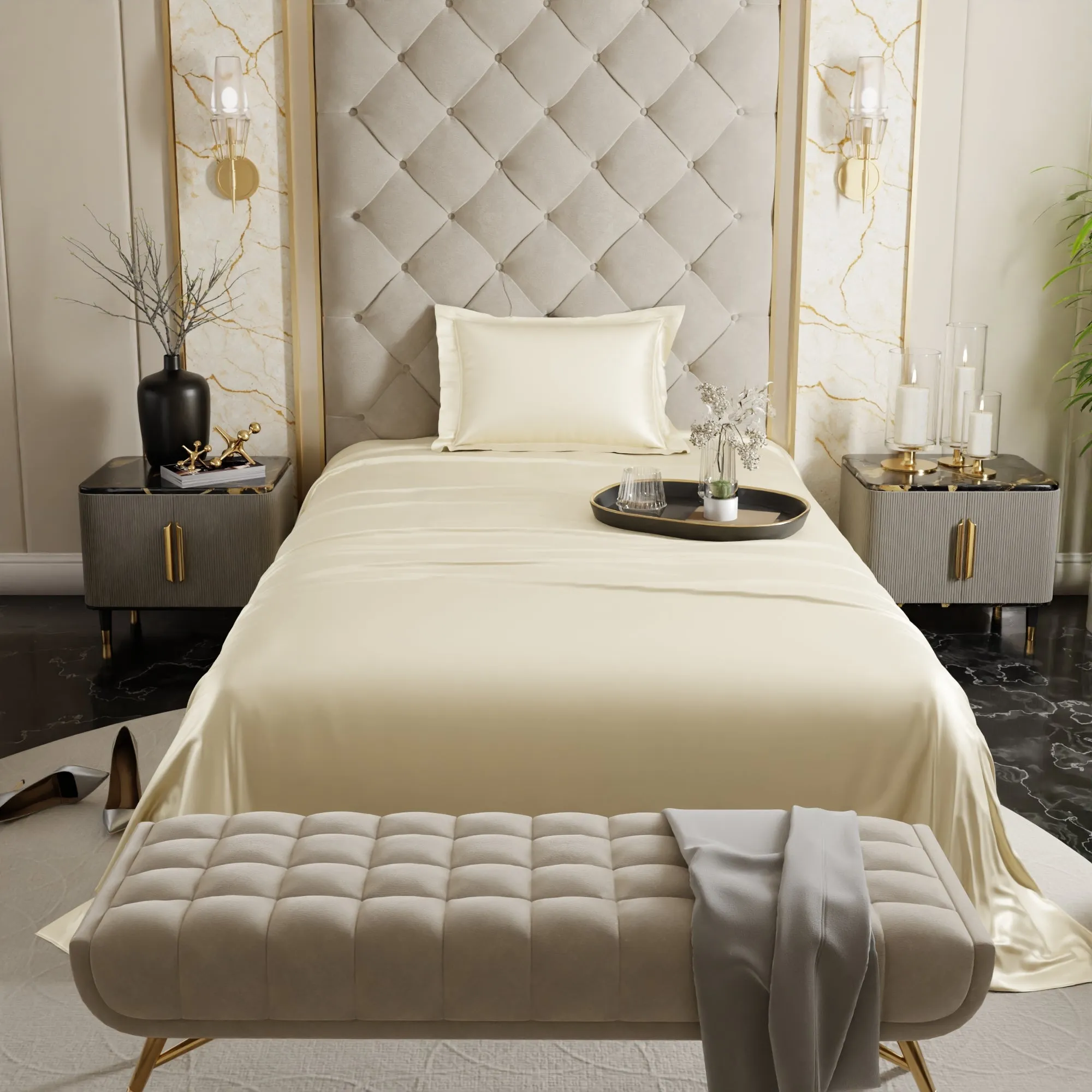 Charming Ivory Flat Bedsheet Set