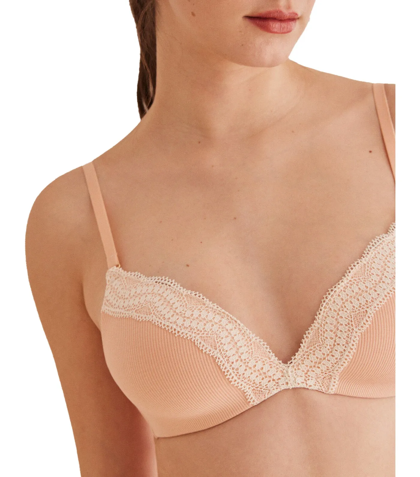 Charming Lace Triangle Bra Orange