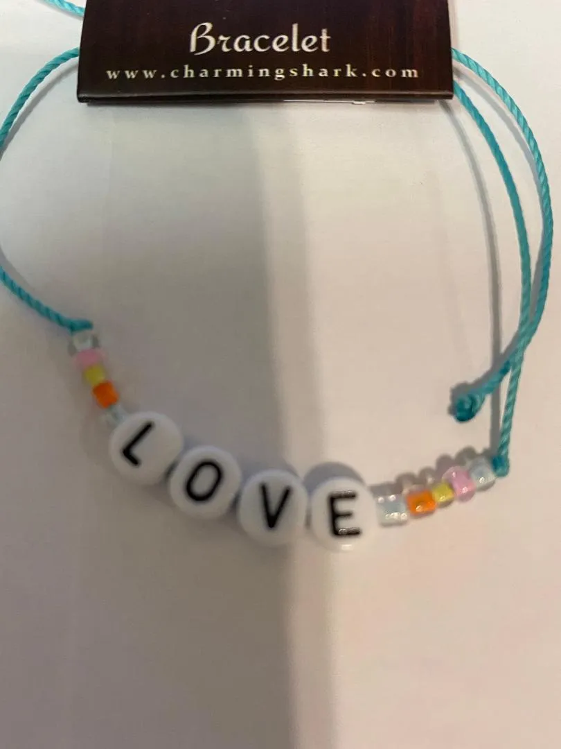 Charming Shark Alphabet String Bracelet