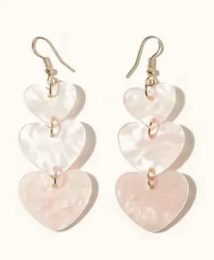 Charming tripple Heart Nacar Earings