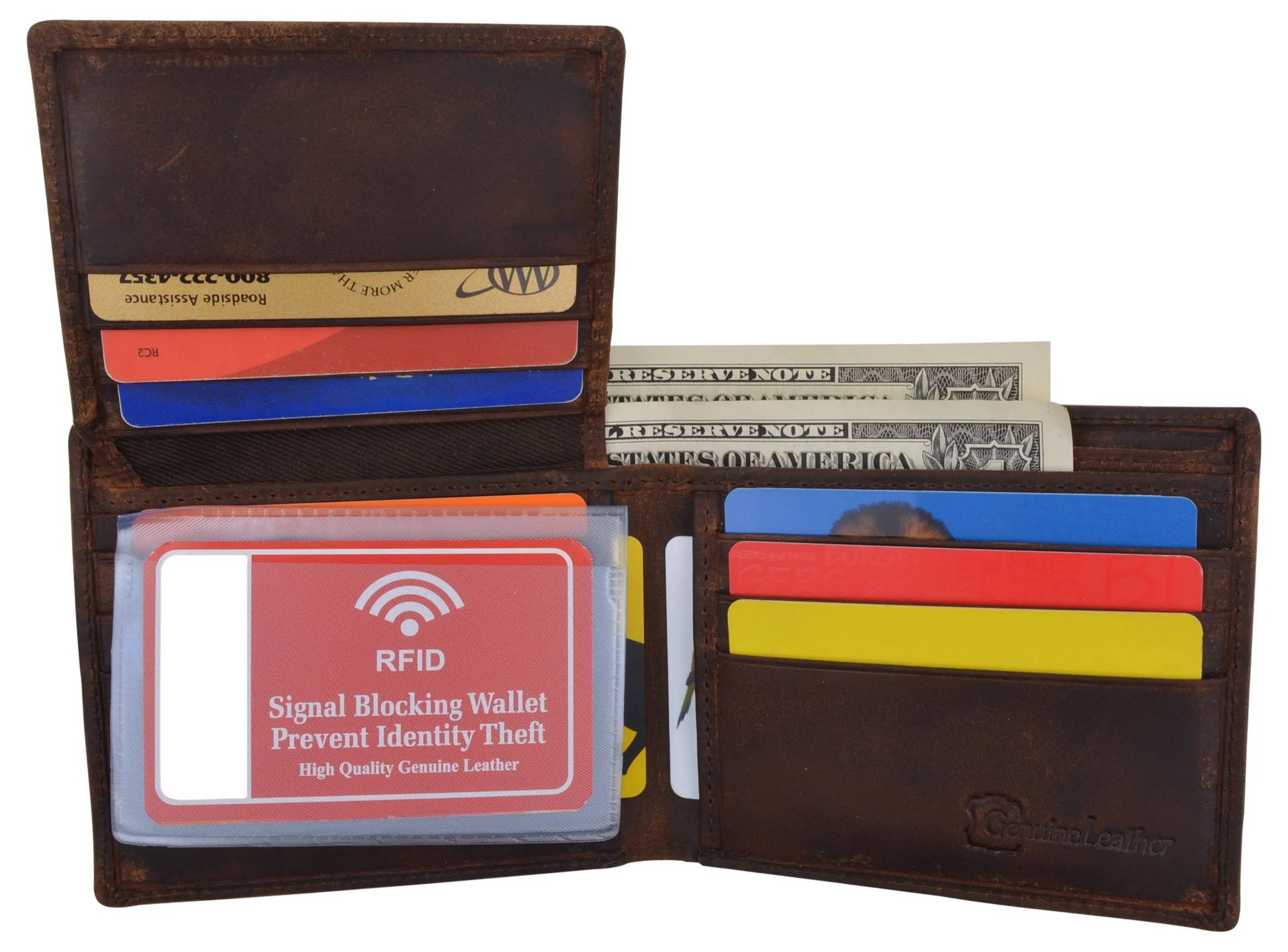 Chicago City Logo RFID Mens Leather Credit Card ID Bifold Wallet /53HTC Chicago