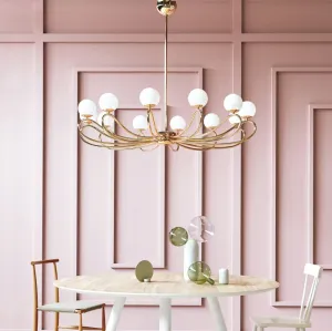 Contemporary 12 Arm Metal Chandelier