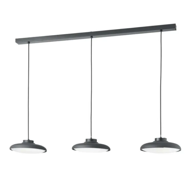 Contemporary Linear Tri-Lamp Pendant Light