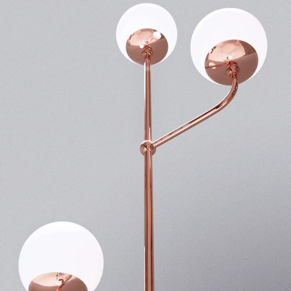 Contemporary Metal 5 Arm Floor Light