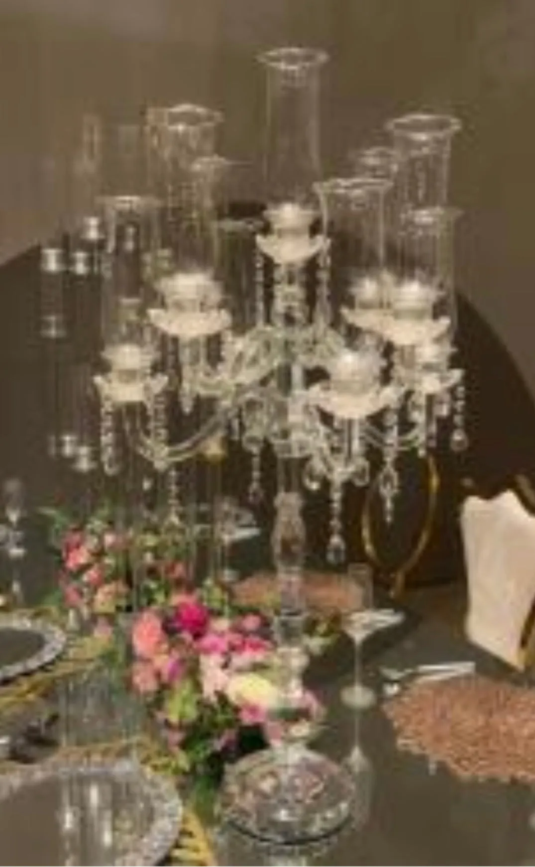 CRYSTAL CANDELABRA 9 HEAD 1.1meter tall