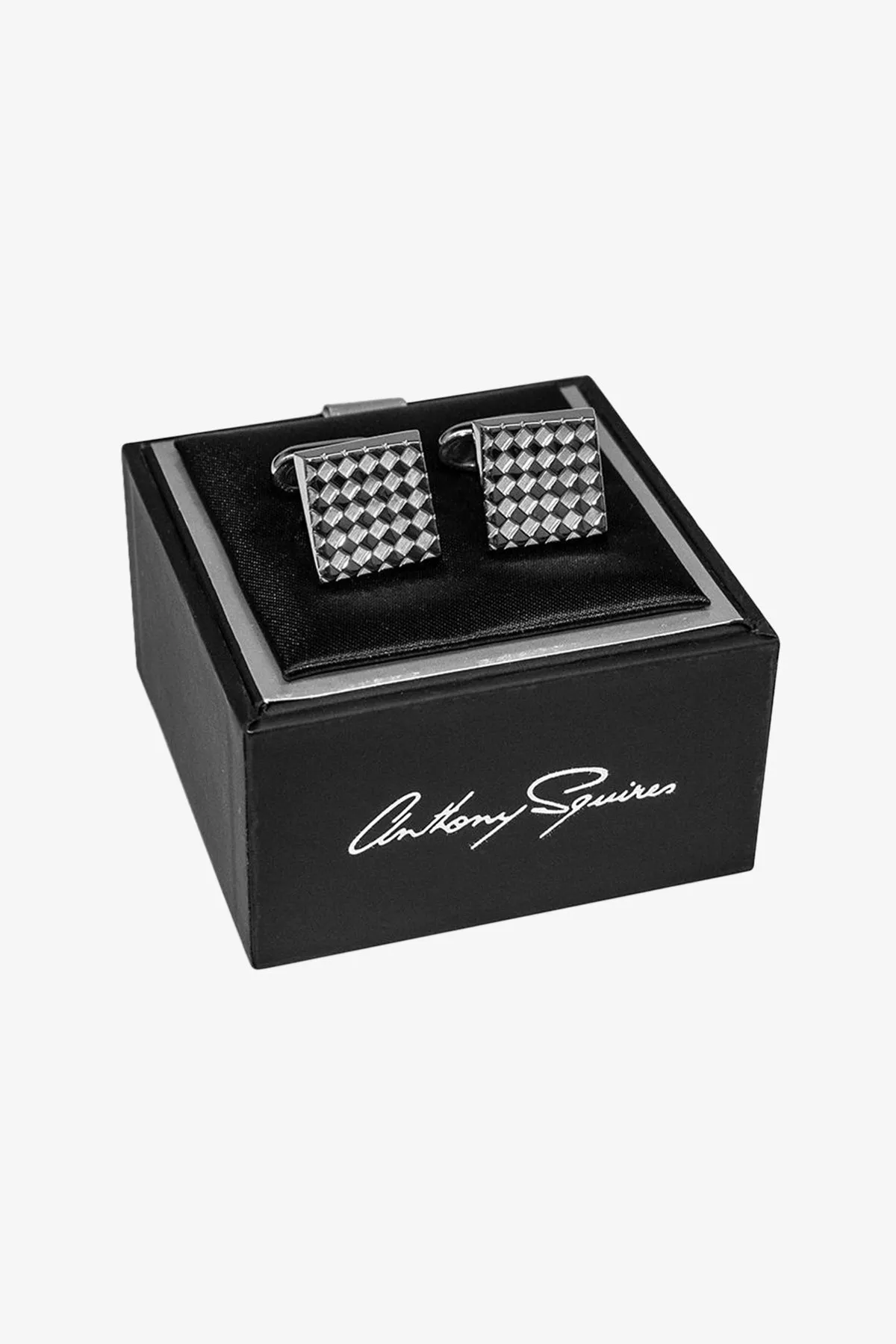 Cufflinks - Silver Square Checkerboard