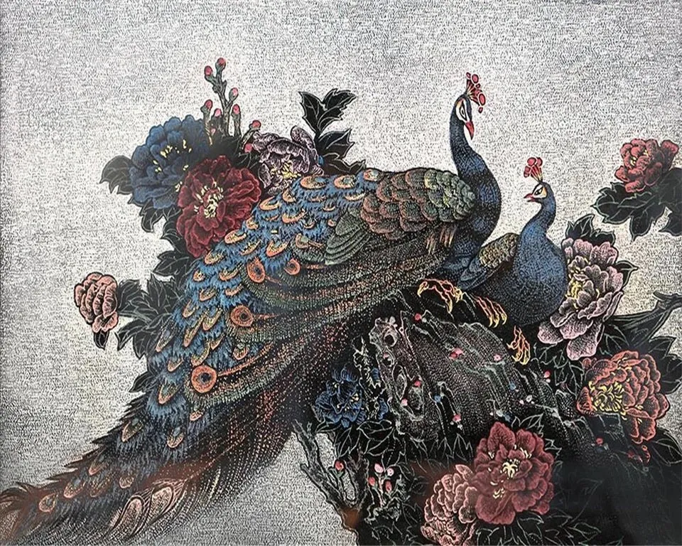 Custom Wallpaper Mural Peacock Peony (㎡)