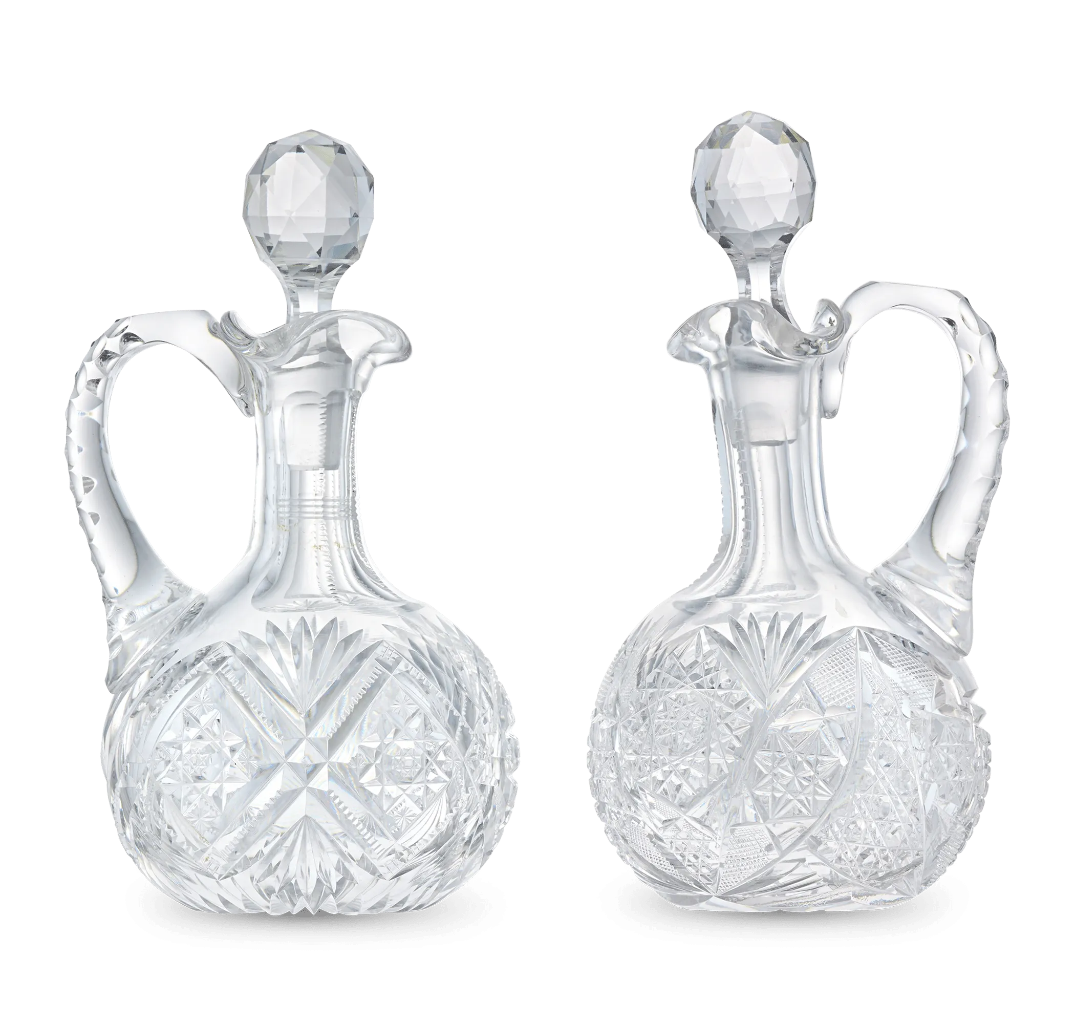 Cut Glass Cruet Pair in the Middlesex Pattern