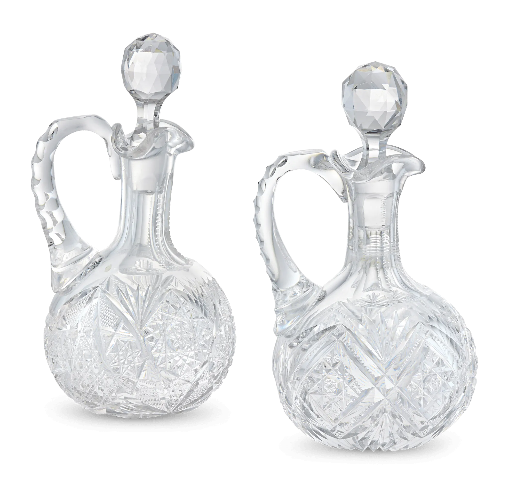 Cut Glass Cruet Pair in the Middlesex Pattern