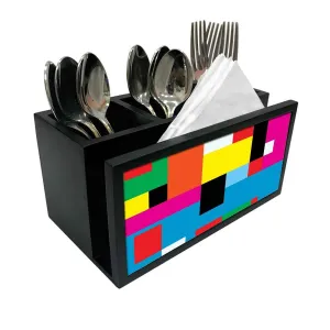 Cutlery Tissue Holder Napkin Stand -  Blocks of Color