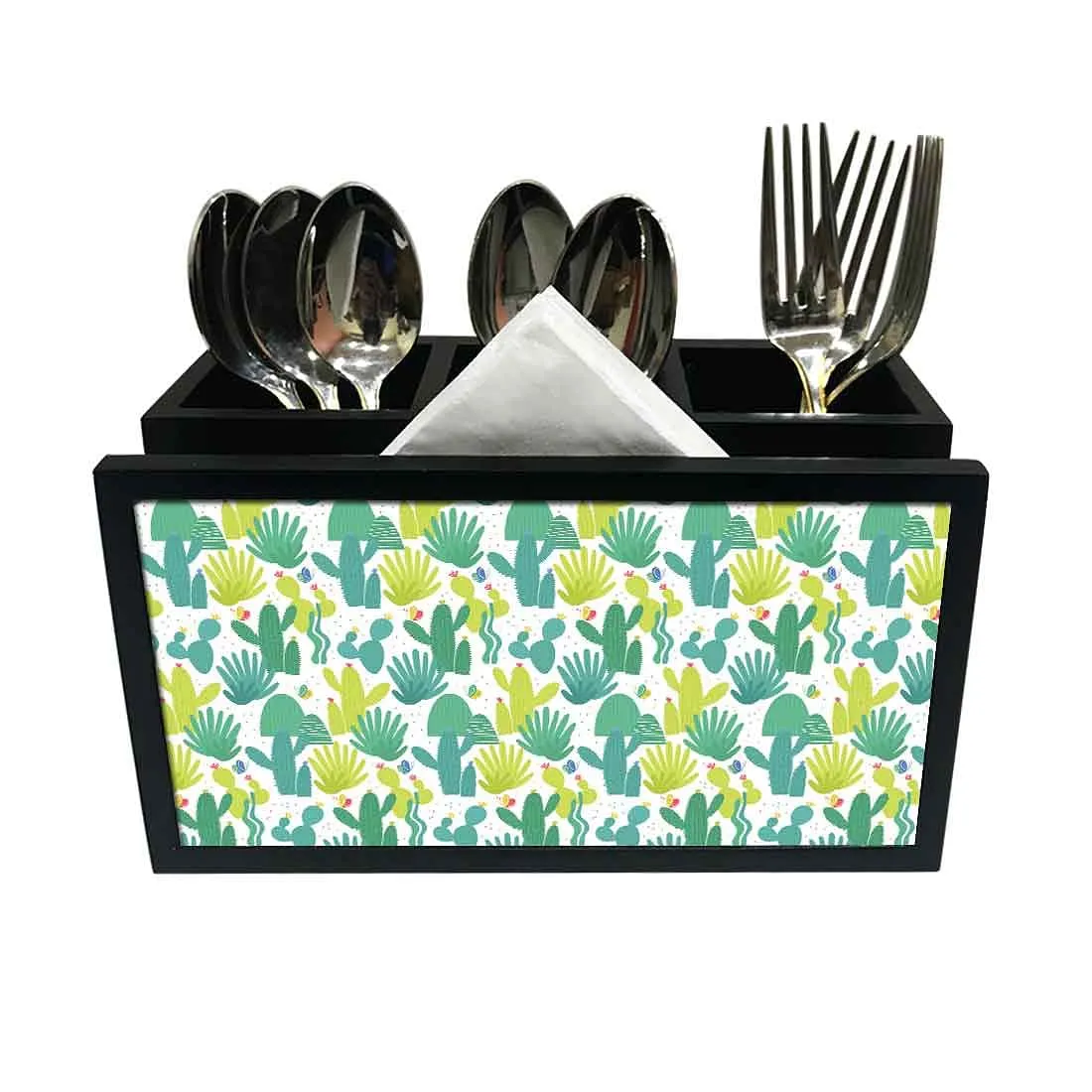 Cutlery Tissue Holder Napkin Stand -  Cactus Art