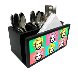 Cutlery Tissue Holder Napkin Stand -  Lady Face