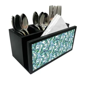 Cutlery Tissue Holder Napkin Stand -  Tropical Leaf