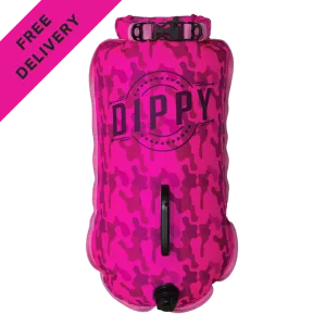 DIPPY 28 Litre Swim Dry Bag in Pink Camo