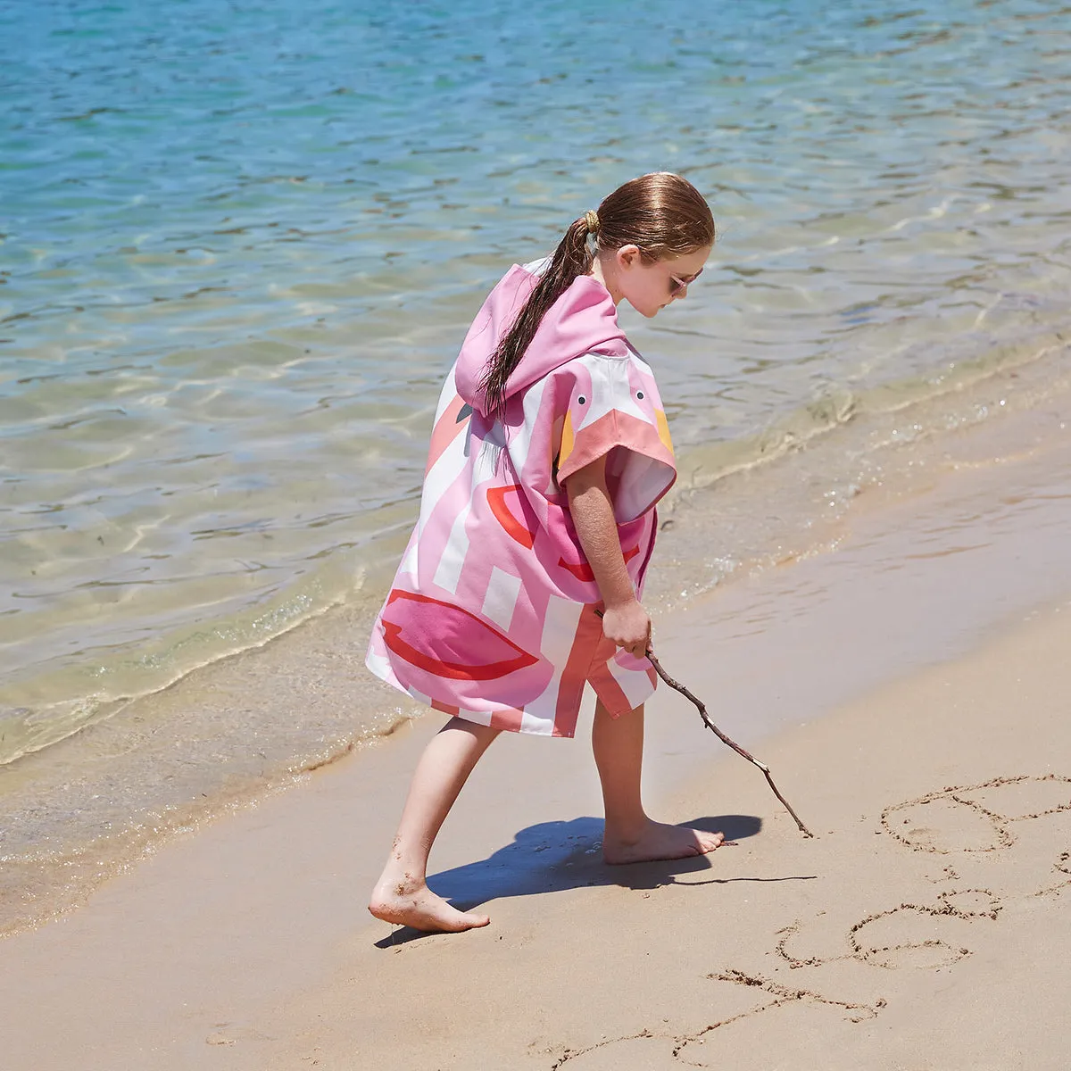 Dock & Bay Poncho Kids - Flamboyant Flamingos