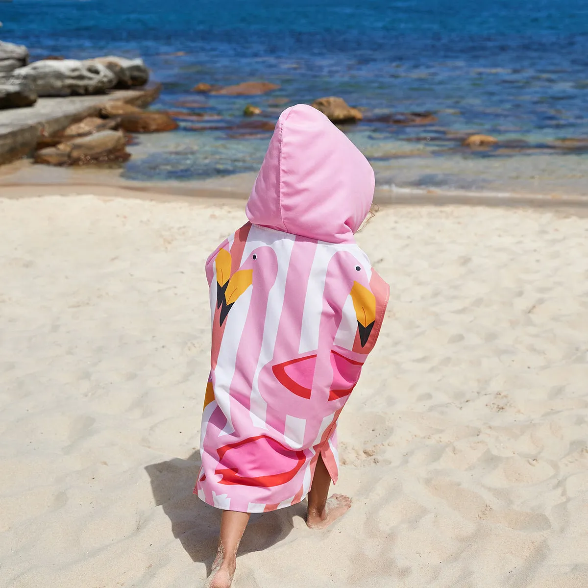 Dock & Bay Poncho Kids - Flamboyant Flamingos