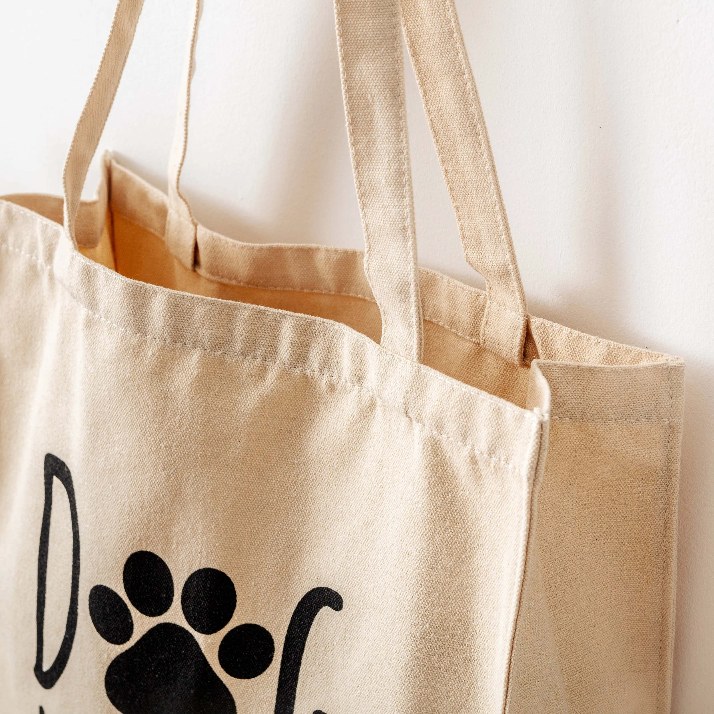 DOG MOM TOTE BAG - CREAM