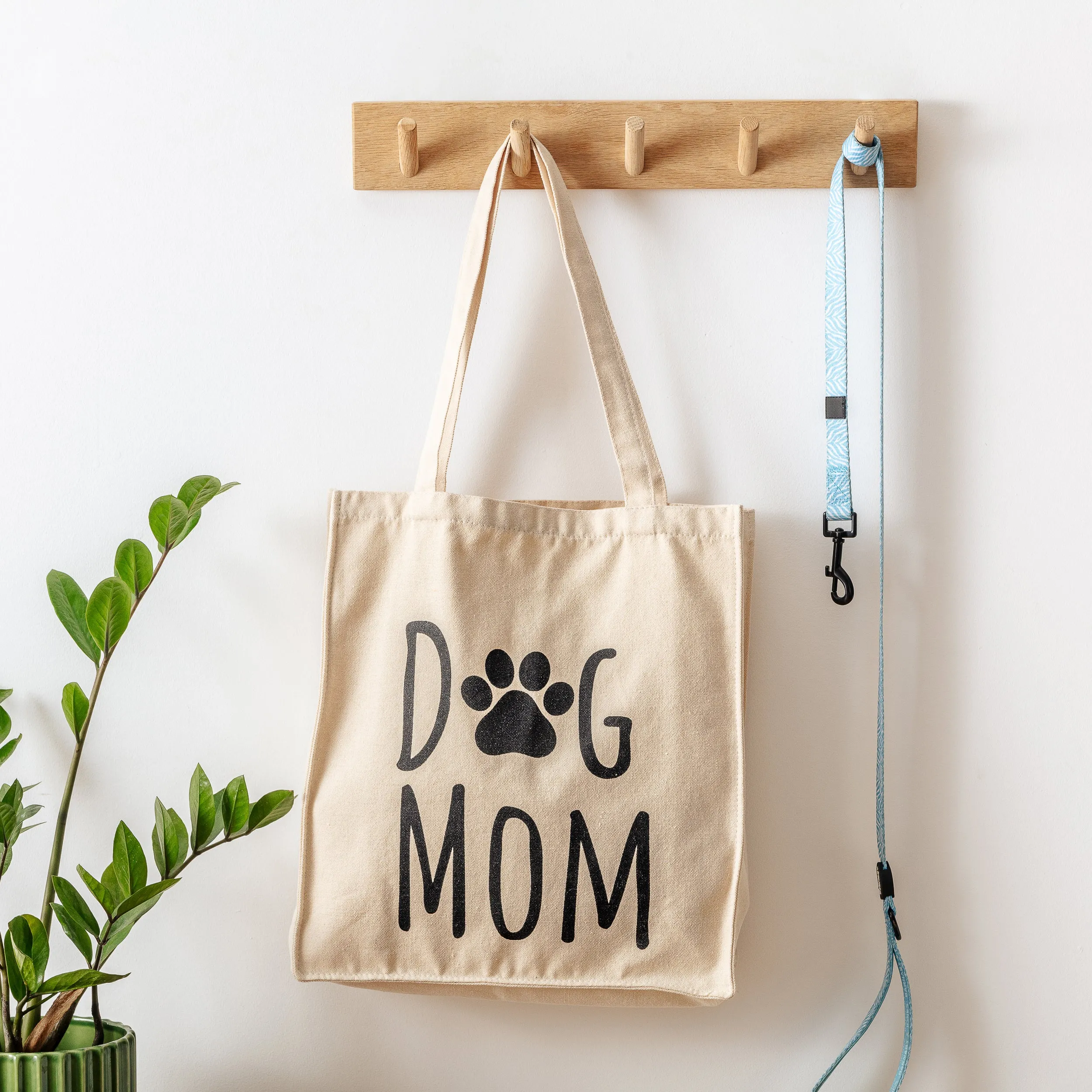 DOG MOM TOTE BAG - CREAM