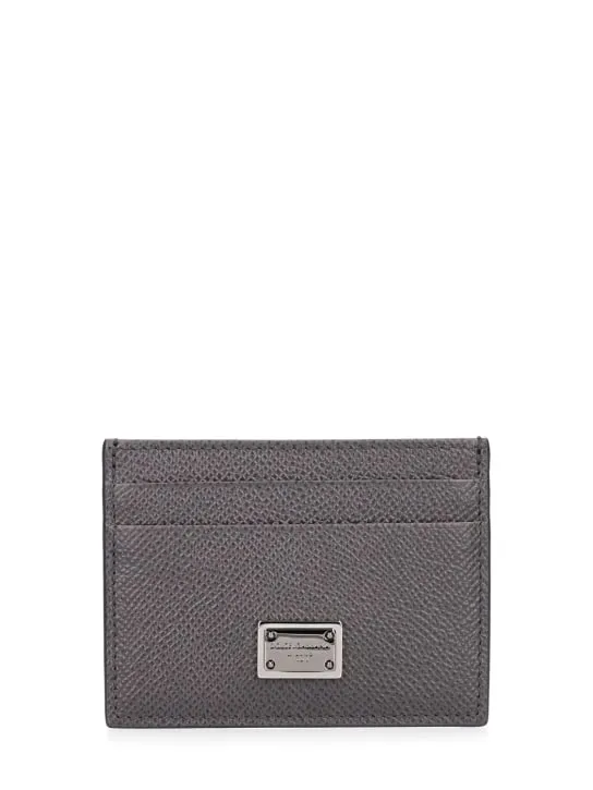 Dolce&amp;Gabbana   Logo plaque leather card holder 