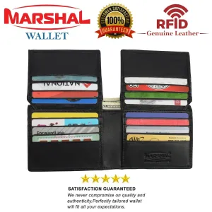 Double Flap Up Bifold Mens Wallet Cowhide Leather 16  credit cards - 4 ID Window