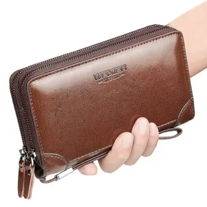 Double Zipper Wallet for Mobile Phones, Cash & Cards Slots