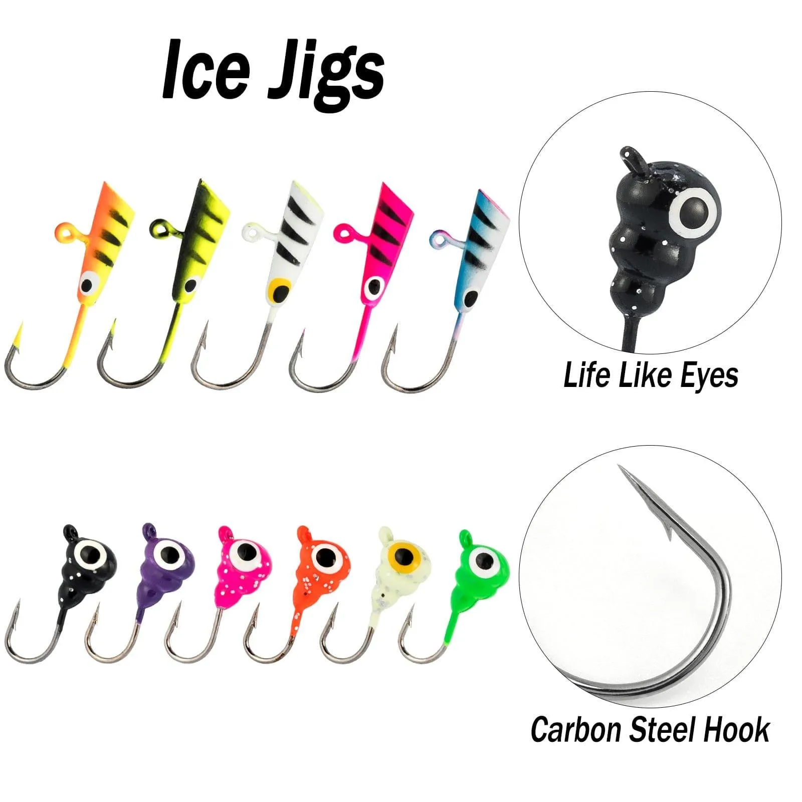 Dr.Fish 132pcs Ice Fishing Lures Kit