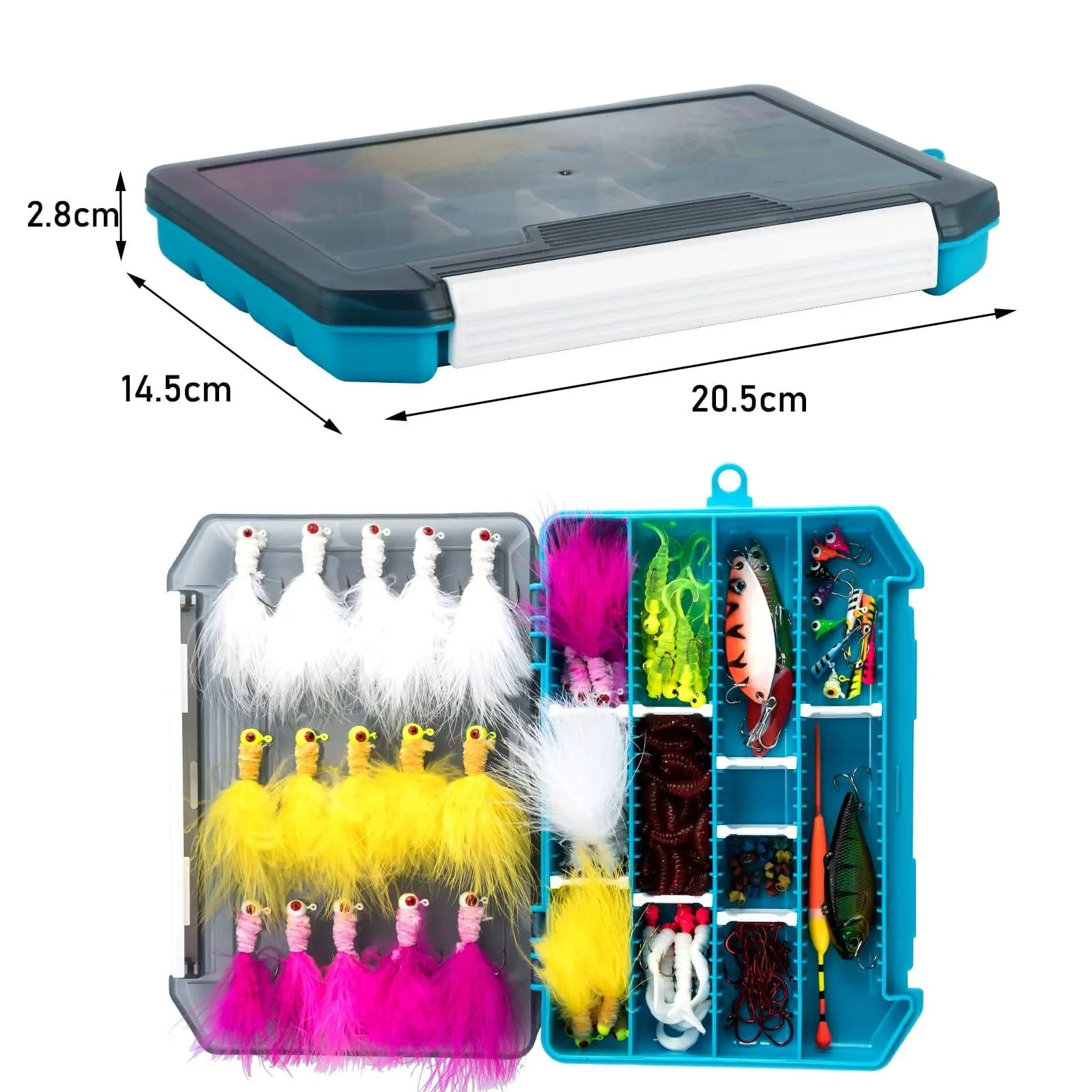 Dr.Fish 132pcs Ice Fishing Lures Kit