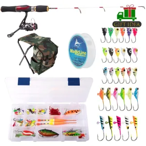 Dr.Fish 94pcs Ice Fishing Rod & Reel Combos