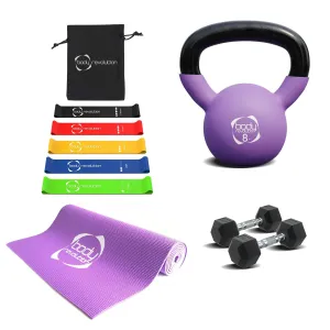 Dumbbells   Kettlebell   Mat   Resistance Bands