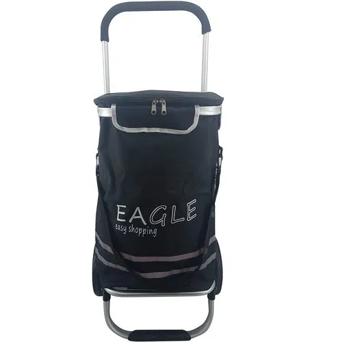 Eagle London Shopping Trolley, Folding Handle Trolley with Durable Bag and Foldable Design