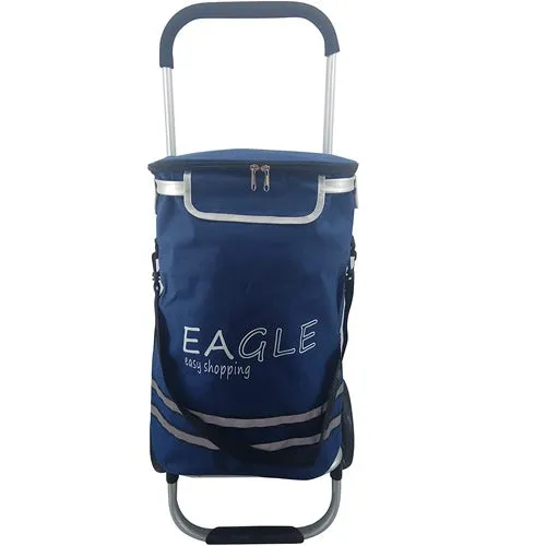 Eagle London Shopping Trolley, Folding Handle Trolley with Durable Bag and Foldable Design