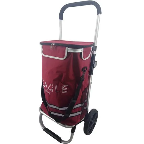 Eagle London Shopping Trolley, Folding Handle Trolley with Durable Bag and Foldable Design