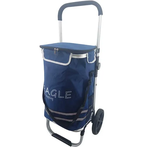 Eagle London Shopping Trolley, Folding Handle Trolley with Durable Bag and Foldable Design