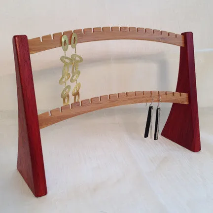 Earring Stand, Padouk & Bamboo