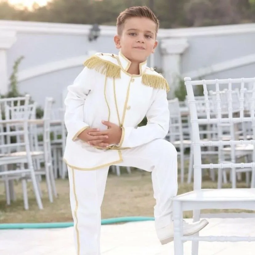 Elegant Prince White Charming Suit