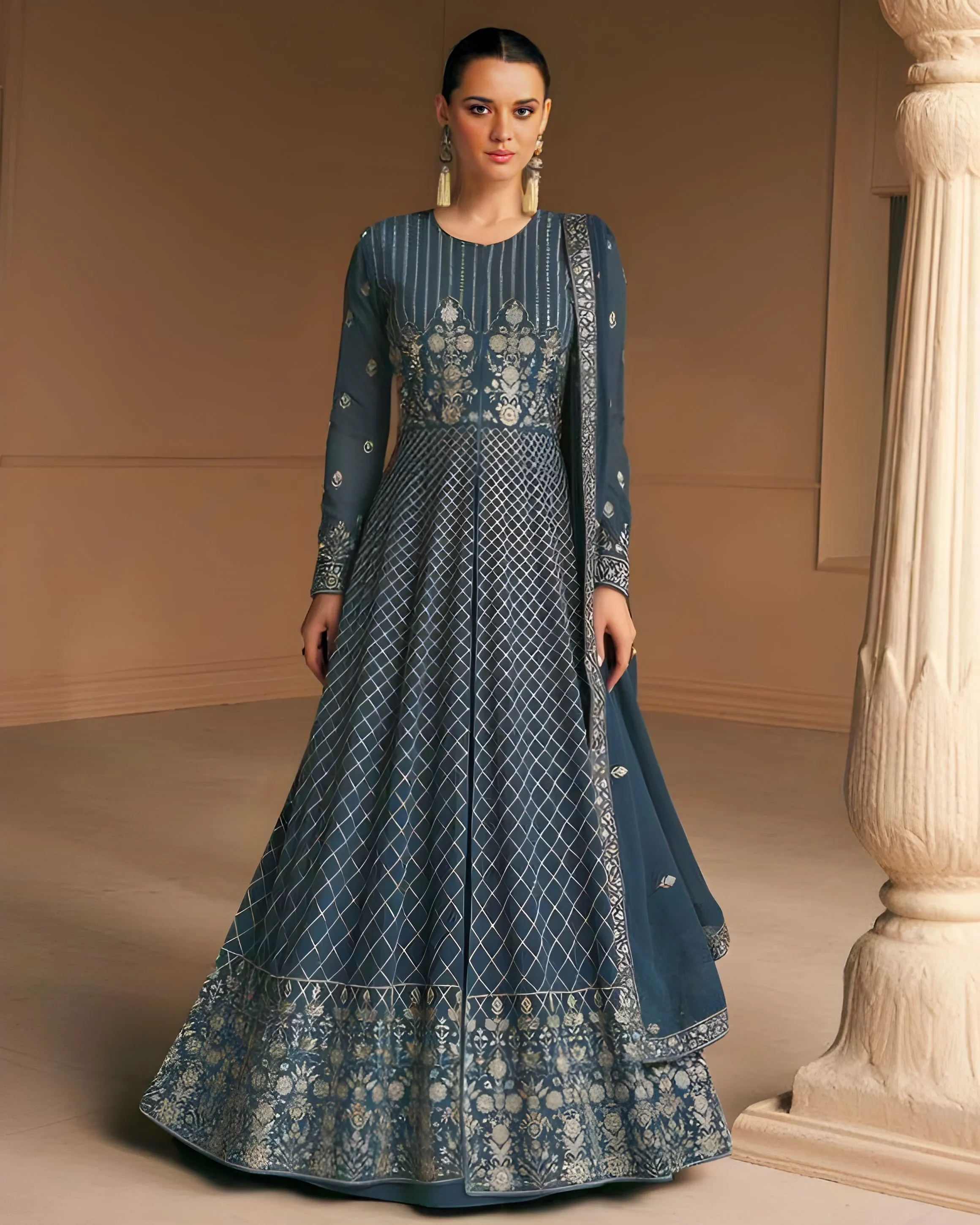 Embroidered Georgette Anarkali Gown