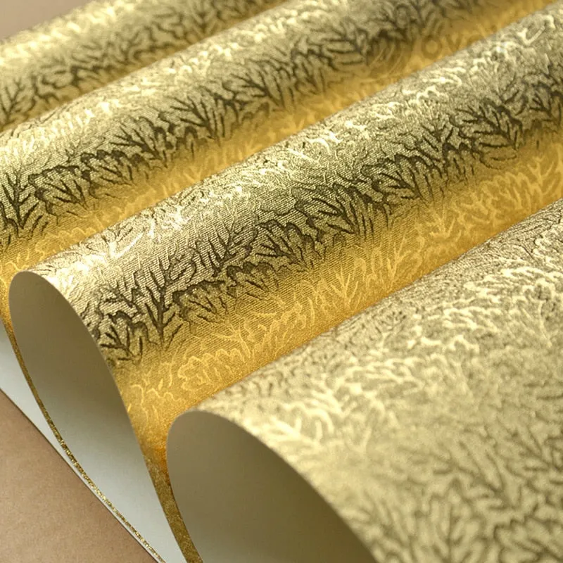 European Luxury Glitter Silver Gold Foil Wallpaper 2 Color Options (5.3 ㎡)