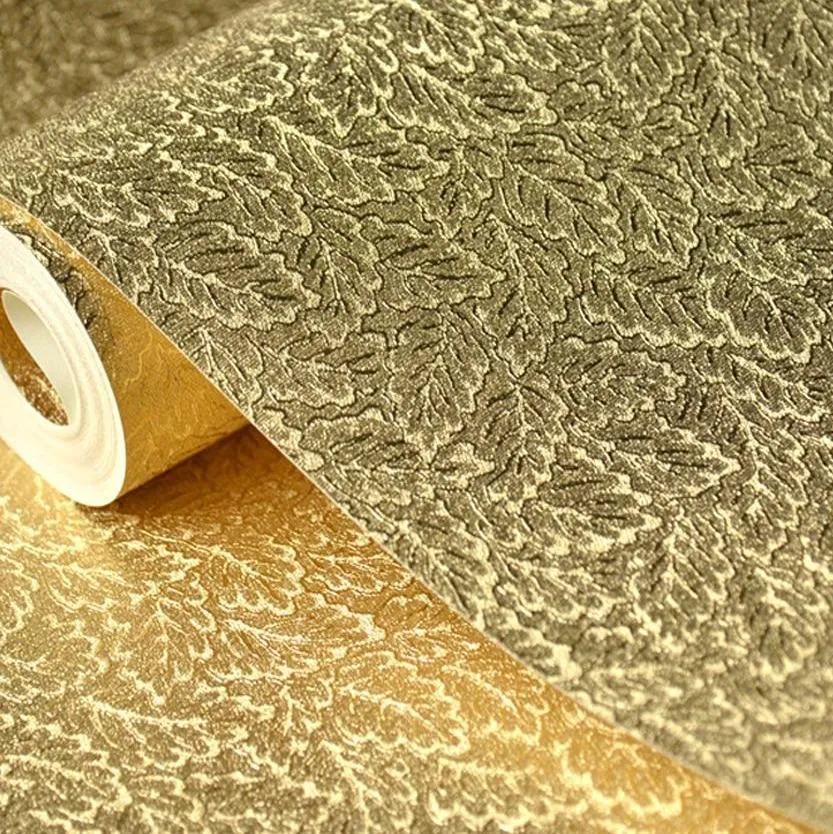 European Luxury Glitter Silver Gold Foil Wallpaper 2 Color Options (5.3 ㎡)